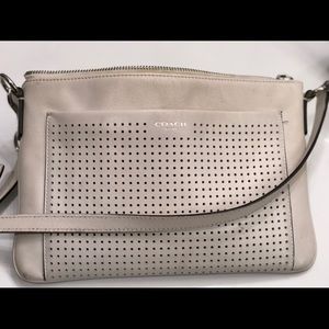 Cosch leather white crossbody purse